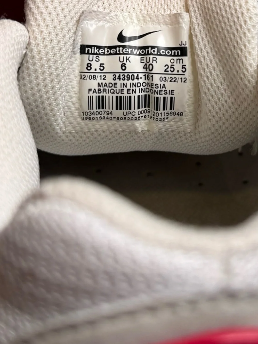 Nike Women's White Sneakers with Hot Pink Accents